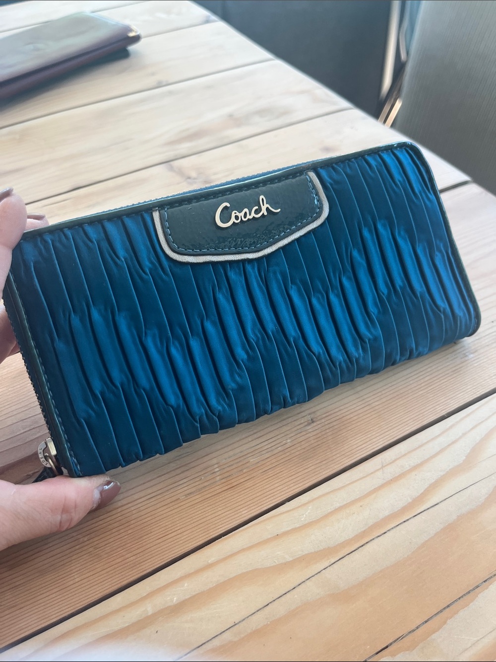 Coach Teal Fabric Wallet